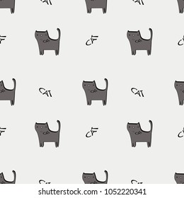 cat pattern seamless pattern vector illustration 