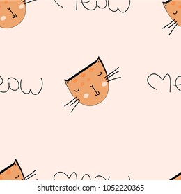 cat pattern seamless pattern vector illustration 