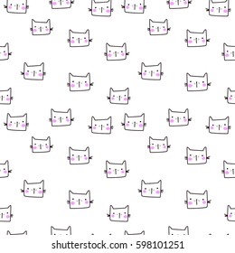 cat pattern seamless pattern  vector illustration