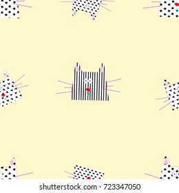 cat pattern seamless pattern vector illustration 