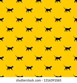 Cat pattern seamless vector repeat geometric yellow for any design