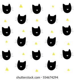 cat pattern triangle background vector illustration