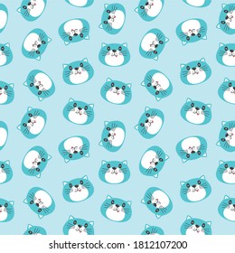 Cat pattern vector background for fabric print and other uses.