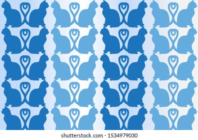 Cat Pattern Vector Design with Colored Background