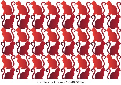 Cat Pattern Vector Design with Colored Background