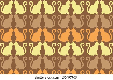 Cat Pattern Vector Design with Colored Background