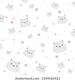 cat pattern white background cartoon vector picture