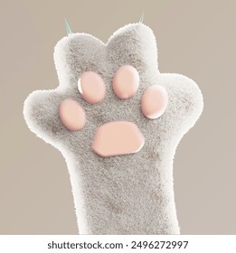 cat paw 3d vector animal