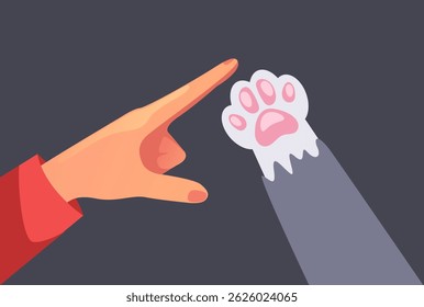 Cat paw animal pet cute kitty concept. Vector flat graphic design illustration