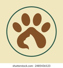 Cat paw applicable trendy icon beautiful abstract vector illustration artwork