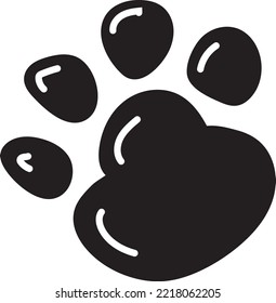 cat paw of art black color mono