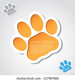 Cat paw banner - vector illustration