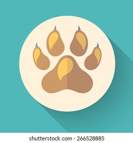 Cat paw banner - vector illustration