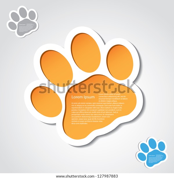 Cat paw banner - vector\
illustration