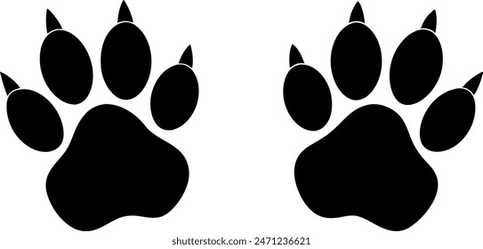         Cat paw both foot prints vector illustration.
