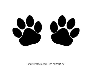 


        Cat paw both foot prints vector illustration