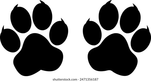         Cat paw both foot prints vector illustration.
