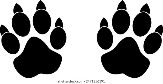         Cat paw both foot prints vector illustration.
