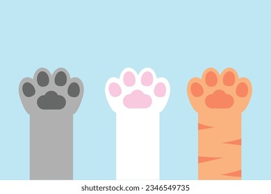 Cat paw cartoon illustration for content, element, poster
