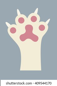 cat paw cartoon vector