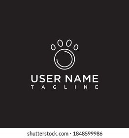 cat paw circle vector logo design inspiration