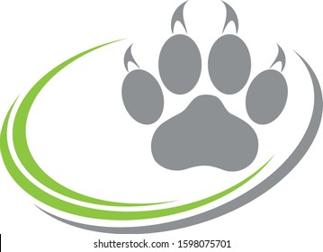Cat paw and circles, cat logo