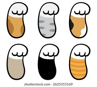 Cat paw collection domestic animal kitten footprint illustration