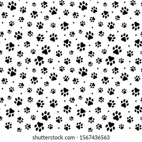 Cat Paw Dog Paw kitten vector Seamless Pattern wallpaper background