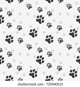 Cat Paw Dog Paw kitten vector Seamless Pattern wallpaper background.