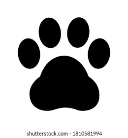 Cat paw print. Cat or dog trail icon