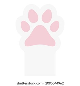 cat paw flat clipart vector illustration