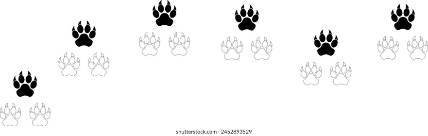 Cat paw footprint silhouette design