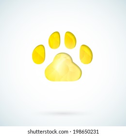 Cat paw geometric vector background.