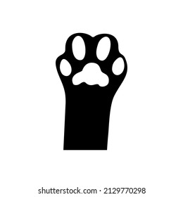 Cat Paw. Home Pet. Black Silhouette Of Soft Cat Paw Isolated On White Background. Design Element For Logo. Vector.