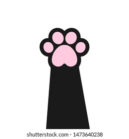 Cat paw icon. Cartoon animal logotype. Foot print illustration.