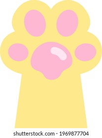 Cat paw, icon illustration, vector on white background