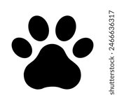 Cat paw icon isolated on white background.