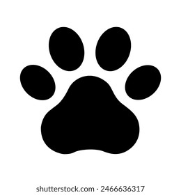 Cat paw icon isolated on white background.