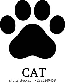 Cat paw icon, cat paw print element, animal paw print