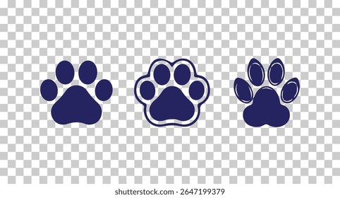 Cat paw icon sign, cats paw print icon set. pet paw sign set. paw footprint of cat. vector illustration eps 10.