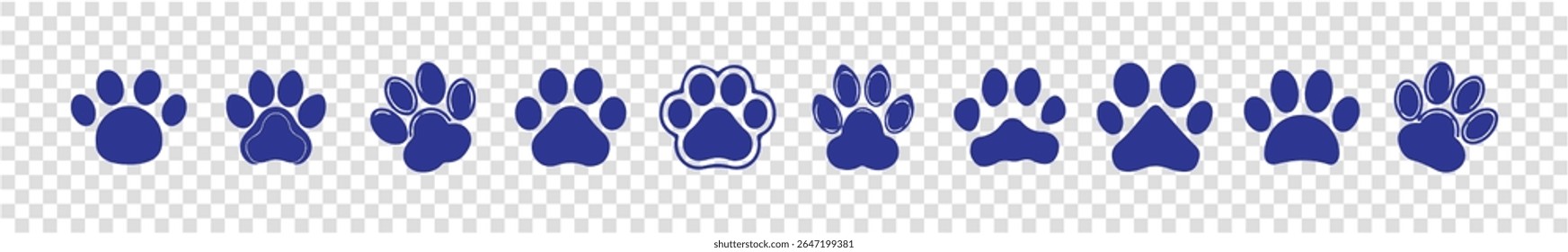 Cat paw icon sign, cats paw print icon set. pet paw sign set. paw footprint of cat. vector illustration eps 10.