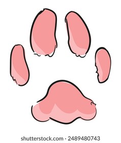 Cat Paw ink vector illustration