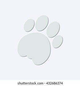 cat paw - light gray vector icon
