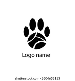 Cat paw logo icon design 