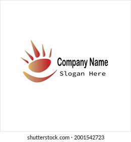 Cat paw logo on white background.