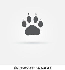 Cat paw logo - vector simple footprint icon. Animal concept symbol