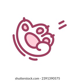 Cat paw. Nice shot gesture. Cat paw gesture. Funny sticker. Vector illustration in doodle style