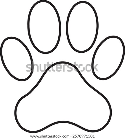 Cat Paw Outline Icon Design On White Background