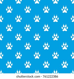 Cat paw pattern repeat seamless in blue color for any design. Vector geometric illustration