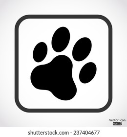 cat paw print - black vector illustration
